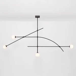 Post modern Minimalist Pendant Light Geometric Linear Hanging Lamp for Living Room Bedroom Study Room Home Decor Bean Chandelier