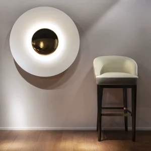 Postmodern Creative UFO Round Wall Light for Background Bedroom Bedside Office Aisle Decoration LED Sconce Wall Lamp