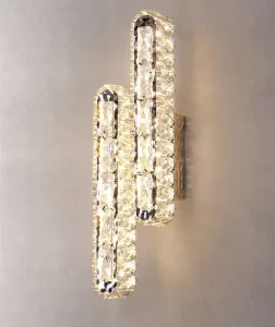 Postmodern Minimalist LED Wall Lamp Stainless Steel Crystal Design Living Room TV Back Wall Bedroom Headboard