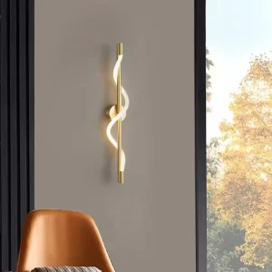 Postmodern Minimalist Linear Metal Silicone LED Wall Lamp for Luxury Bedroom Living Room Corridor Background
