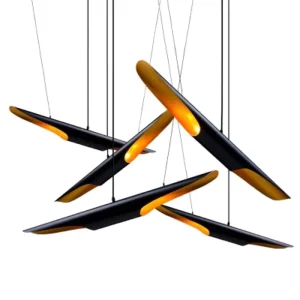 Postmodern Nordic Minimalist Loft Chandeliers Pendant Lights Iron Aluminum Alloy Black Halogen LED Energy-Saving Non-Dimmable
