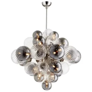 Postmodern Nordic Style Oval Creative Chandelier Art Design Smoke Gray Clear Bubble Glass Ball Molecular Pendant Lights