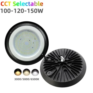 Power CCT Adjustable 100W 120W 150W Factory UFO For LED High Bay Light Aluminum Lamp Body 7 Year Warranty