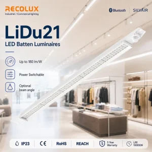 Power Switchable IP23 LED Batten Light 30/60/90 Beam Angle CCT Optional Linear Luminaire for Industrial Commercial Use