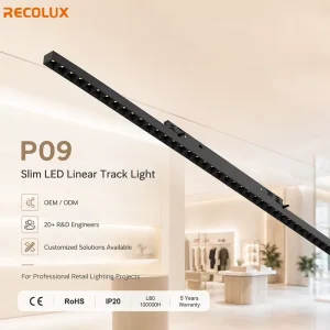 Power Switchable Linear Track Lighting 905mm LED Luminaire for Commercial Retail Projects
