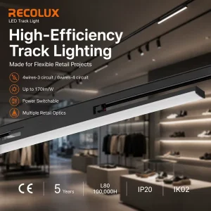 Power Switchable Track Mounted LED Linear Light Commercial Track Lighting for Supermarket Projects