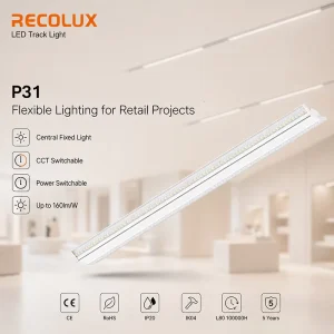Power Switchable Track Mounted Linear Light Up to 160lm W for Commercial Store Lighting