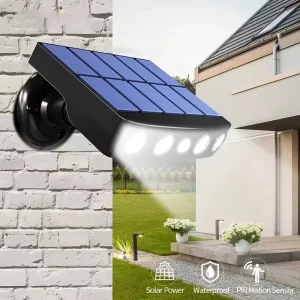 Powerful 4 LED Solar Security Lights Outdoor Decor Sensor Motion 3 Modes Street Waterproof Lamp Wall Night Work Light for Garden