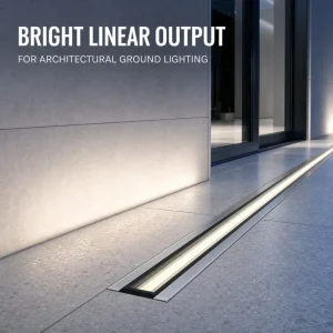 Precision Extruded LED In Ground Linear Lights Flanged Profile for Airport Terminal Convention Center Railway Station Lighting