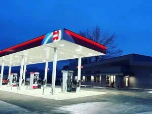 Prefab ASTM Light Steel Canopy Structure Building for Gas Station Fuel Stop