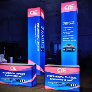 Premium 4 Sided SEG Lightbox Tower Trade Show Illuminated Column Tension Fabric Backlit Poster Display Aluminum Column LED Light
