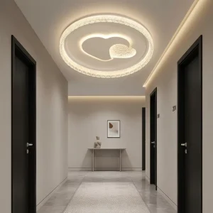 Premium Architectural Ceiling Light with Twin Heart Motif and Eye Protection LED Technology for Sophisticated Residential Use