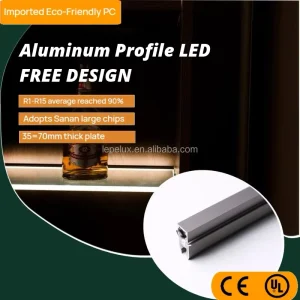 Premium Gentleman Gray Aluminum LED Channel for Glass Shelf Cabinet Lighting Hotel Mini Bar Application YB2001 42