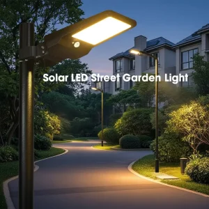 Premium Outdoor IP65 Waterproof Solar Street Light ABS Aluminum Housing High Brightness Energy Saving LED Garden Pathway Light