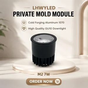 Private Mold GU10 LED Module 7W 3500K Warm White D50 Downlight Cold Forging Aluminum 1070 Modern Residential High Brightness