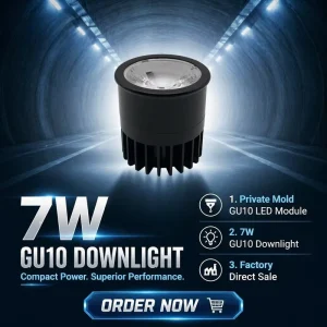 Private Mold GU10 LED Module 7W D50 Downlight Cold Forging Aluminum 1070 Modern Residential High Brightness Eco Friendly