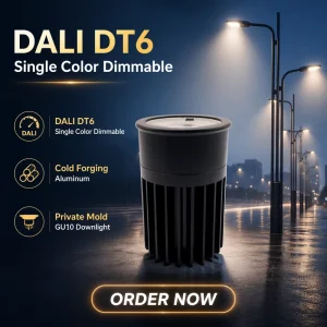 Private Mold GU10 LED Module for DALI DT6 Single Color Dimmable Downlight Anti Glare Indoor Lighting 15 Degree Beam Angle