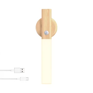 Product Ideas Trends Magnetic Wooden Wall Led Motion Sensor Night Lights Usb Rechargeable Rod Sensing Lamp