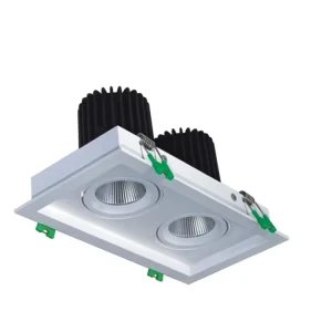 Professional Architectural Hotel Double Head Deep Recessed Anti glare 2 Light LED Downlight