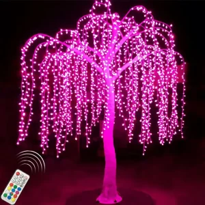 Professional Landscape Artificial RGB Color Changing LED Weeping Willow Tree Light