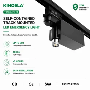 Professional Lighting Emergency LED Self Contained Track Light 48V Rechargeable Technology AS2293 3 Hour for Hospital Facilities