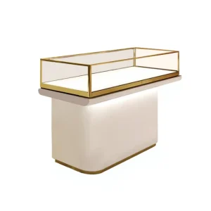 Professional MDF Material Display Shelf Glasses Cabinet with LED Lighting Elegant Showcase for Mall Use