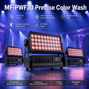 Professional Outdoor Waterproof IP65 RGBW City Color Light 4in1 LED Wall Wash Light for Architecture Music Live Events