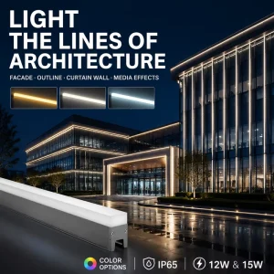 Programmable Full Color SMD5050 Facade Landscape LED Linear Light 24V 8 16 Pixels Digital Tube for High Rise Buildings