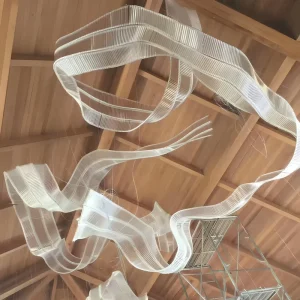 Project Lighting Decoration Modern Large Ribbon Custom Pendant Chandelier Glass LED High Ceiling Chandelier