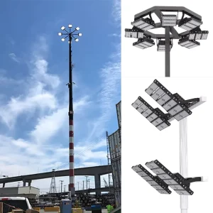 Project Use Modular High Mast Light LED Floodlights 18m 25m 20m IP65 360 Beam Angle 5 Year Warranty for Sports Stadiums