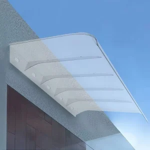 Quick Install Transparent Door Window Canopy Curved Overhang Rain Shelter Wall Mount Polycarbonate Awning