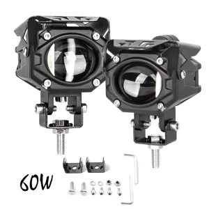 RCJ 30W IP67 Waterproof 3800LM LED Motorcycle Lights Auxiliary Spotlights Fog Driving Lights Spot Beam 12-80V White Yellow Red