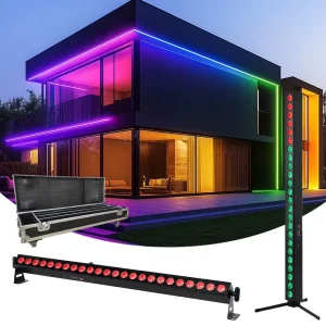RGB 24 LEDs Wall Washer Light Stage Effect Lighting with Remote Controller DMX Sound Mode for Pub Concert Party KTV