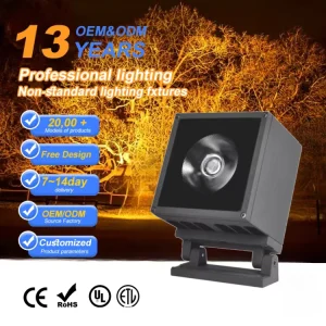 RGB COB LED Flood Light 40W IP65 Outdoor Warehouse Lighting