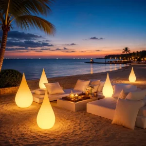 RGB Decorative Floor Lamp Drip Shaped Lawn Outdoor Swimming Pool Hall Way Guiding Lights Garden Landscaping LED Lights