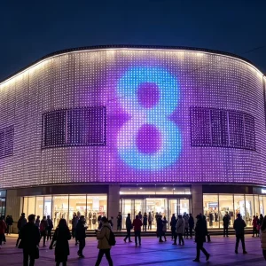 RGB LED Curtain Light DMX Programmable Custom Countdown Facade Lighting IP65 Outdoor