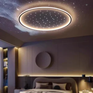 RGB LED Fiber Optic Ceiling Light Square Star Design Aluminum Alloy Acrylic Cover App Control for Living Room Bedroom