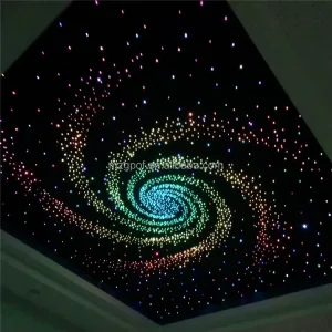 RGB Remote Control LED Fiber Optic Starry Sky Ceiling Panels 0.75mm Round LED Ceiling Light for Bedroom and Living Room