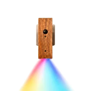 RGB Solid Wood Wall Lamp PIR Motion Sensor LED Night Light USB Rechargeable Magnetic Mini Sconce Gaming Room Bedroom Decor
