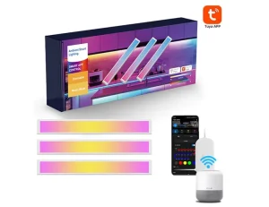 RGBIC 24V Smart LED Cabinet Light 3PCS 30CM Light Bars 1 Pack Tuya App Control Sensor 3000K Modern for Bedroom Party Gaming