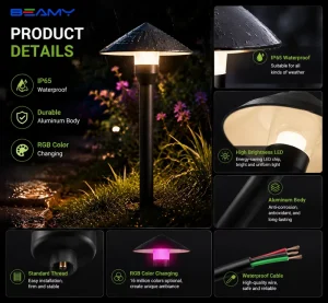 RGBIC Permanent Outdoor Lights IP65 Waterproof Smart LED Garden Lights APP Bluetooth Control Color Changing Landscape Lighting