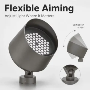 RGBW 4IN1 IP67 Rated Outdoor LED Flood Light 200W 10 Degree Beam Angle Landscape Lighting High Bright AC Powered