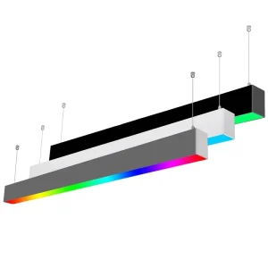 RGBW Indoor Ceiling Pendant LED Luminaires RGBIC Magic Color Strip Aluminum Profile DALI Dimming RGB LED Linear Light
