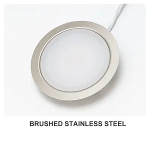 RV Cabinet Lighting 24V LED Puck Light IP44 Stainless Steel Recessed Spot Plastic Shade Kitchen Bathroom 5-Year Warranty