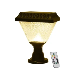Rainproof Remote Control Solar Post Light RGB & 3 Color White Auto Dusk Dawn Sensor Villa Gate Fence Pillar Decor Lamp