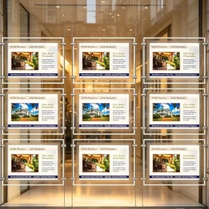 Real Estate Signboard Backlit Poster Advertising A2 A3 A4 Window Hanging Slim Square Indoor LED Magnetic Acrylic Frame Light Box