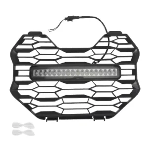 Rear Mesh Grille Grill with LED Light Bar for Can Am Commander