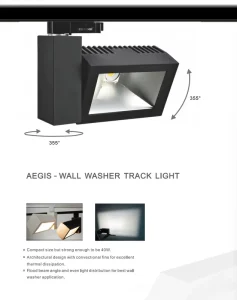 Recessed Aluminum Rotatable 355deg CRI 90 Ra 40W DC36V IP54 Wall Washer Track Light for Clothes Retail Commercial