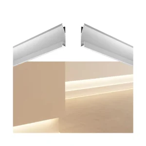 Recessed Corner Toe Kick LED Aluminum Channel Black Skirting Board Profile for Cabinet Baseboard Strip Lighting
