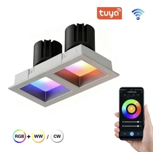 Recessed Downlight Dimmable Rgb Led Smart App Control Color Adjustable Ceiling Light for Living Room Bedroom